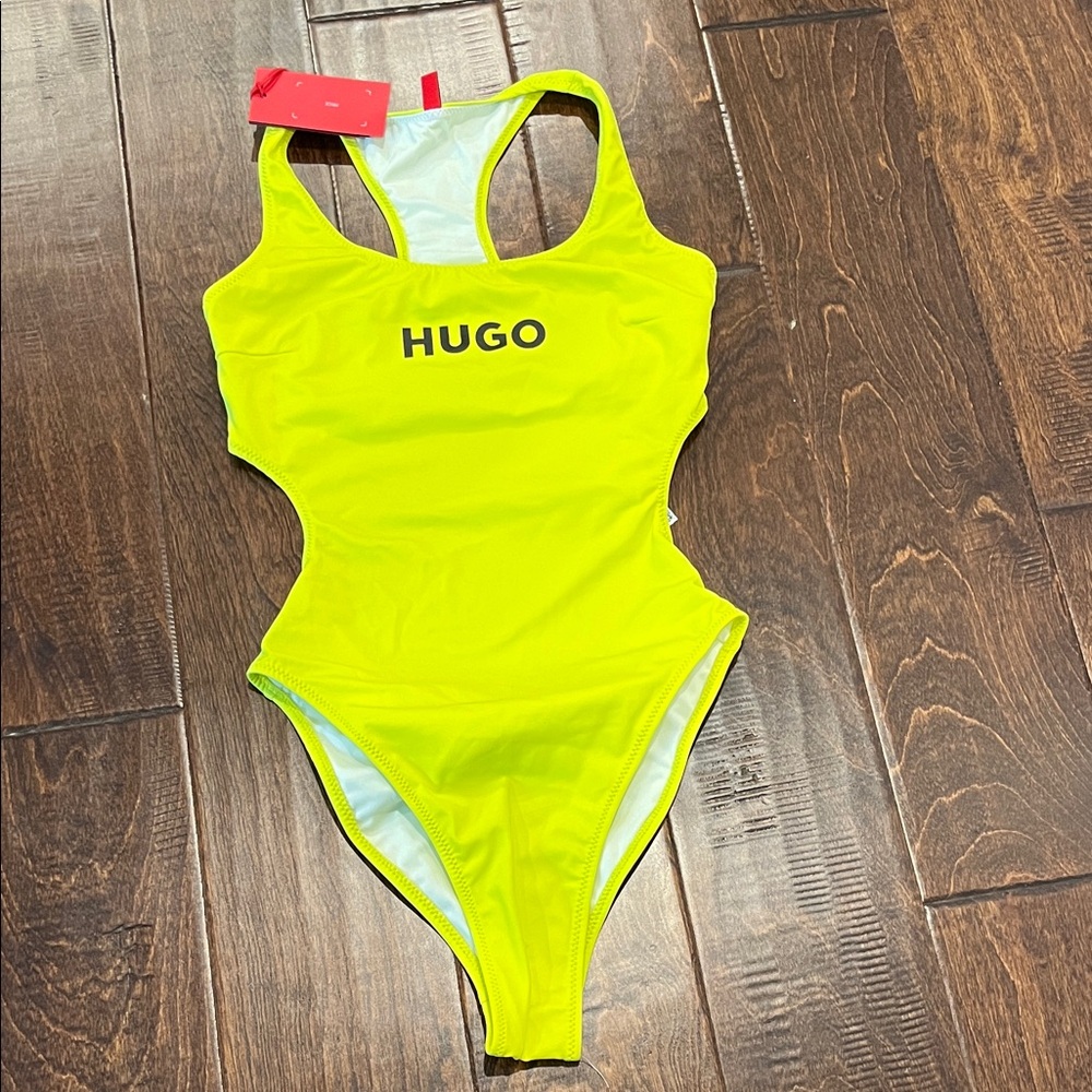 HUGO Electric Yellow Cut Out One Piece